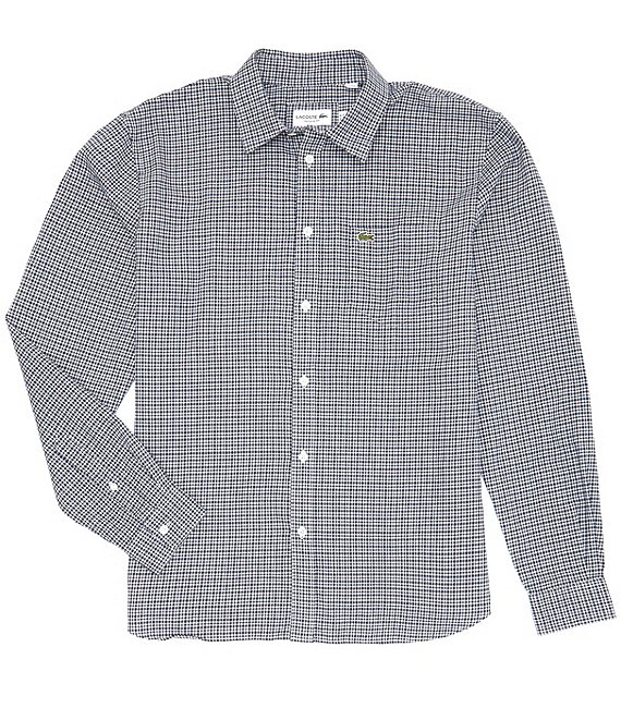 Lacoste Mini-Check Flannel Long Sleeve Woven Shirt | Dillard's