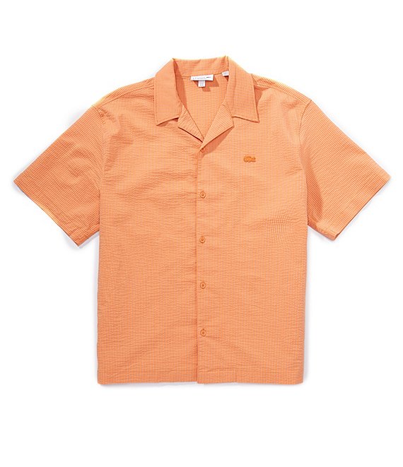 Lacoste Mini Stripe Short Sleeve Woven Camp Shirt