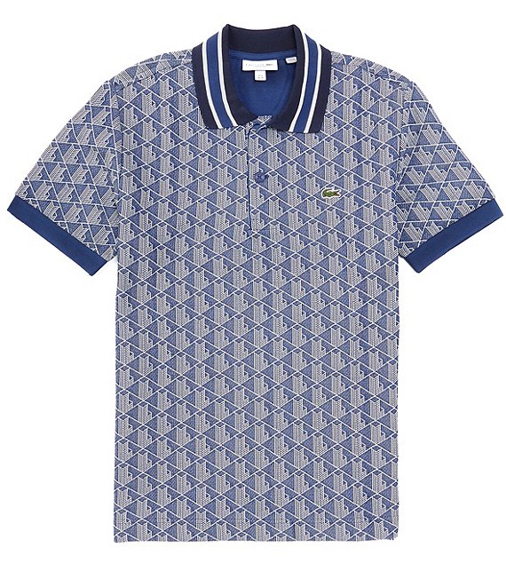 Lacoste Monogram Jacquard Short Sleeve Shirt Dillard\'s | Polo