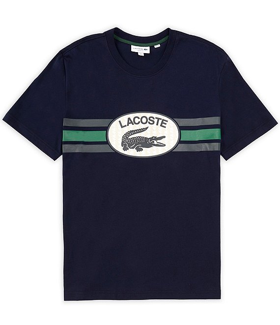 Lacoste Monogram Logo Short Sleeve T-Shirt | Dillard's