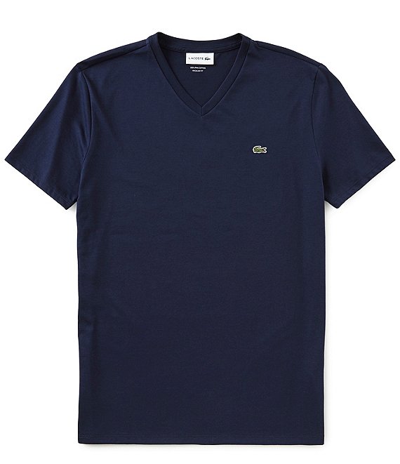 Lacoste Pima Cotton Short Sleeve V-Neck T-Shirt | Dillard's
