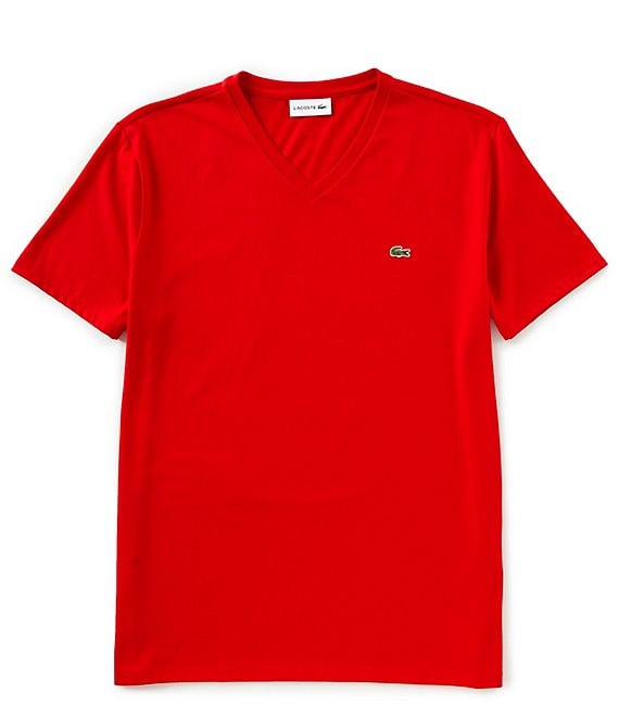 Lacoste Pima Cotton Short Sleeve V-Neck T-Shirt