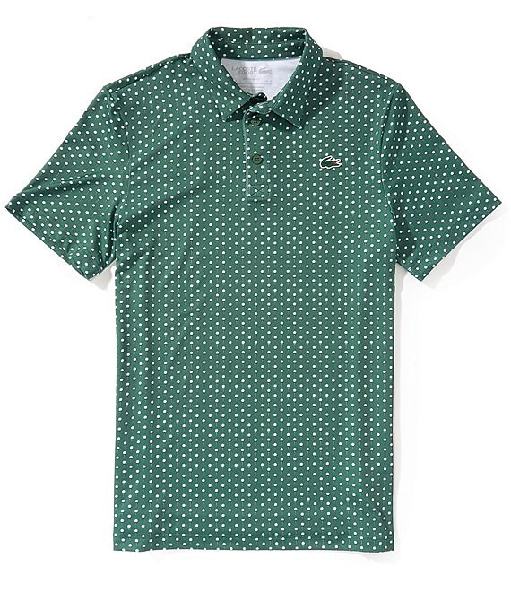 Lacoste Printed Performance Short Sleeve Golf Tee Polo Shirt