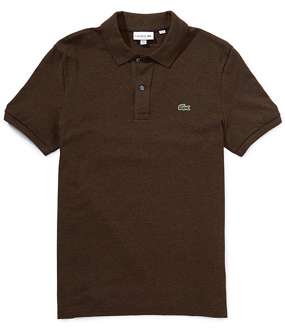 Lacoste Slim Fit Pique Short Sleeve Polo Shirt, Tanin/Chine - Image 1