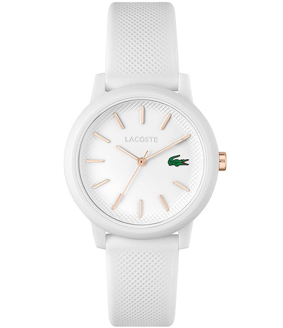 Color:White - Image 1 - Women's 12.12 Quartz Analog White Silicone Strap Watch