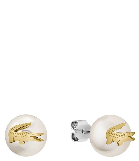Lacoste Women's Matchpoint Stud Earrings, Gold - Image 1
