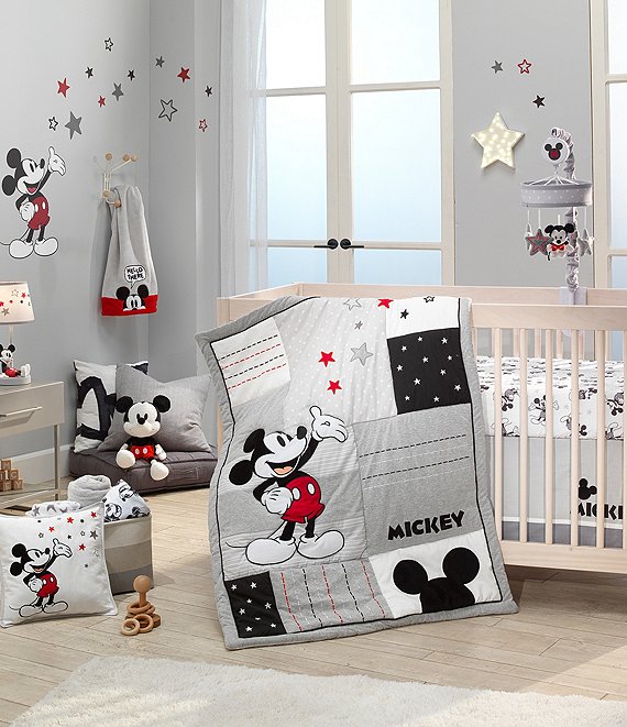 Color:Multi - Image 1 - Magical Mickey Mouse 3-Piece Nursey Crib Bedding Set