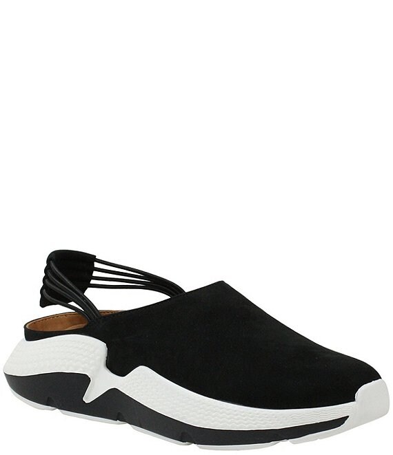 Color:Black Suede - Image 1 - Himaida Sling Platform Sneakers