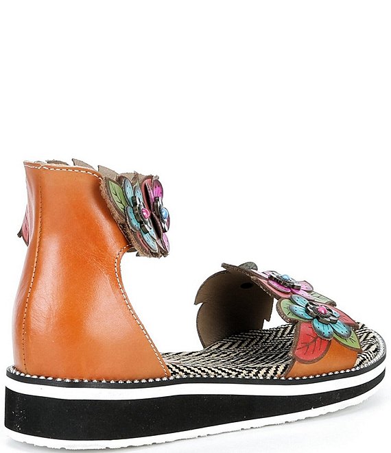 L'ARTISTE Cruzer Leather Flower Embellished Wedge Sandals | Dillard's