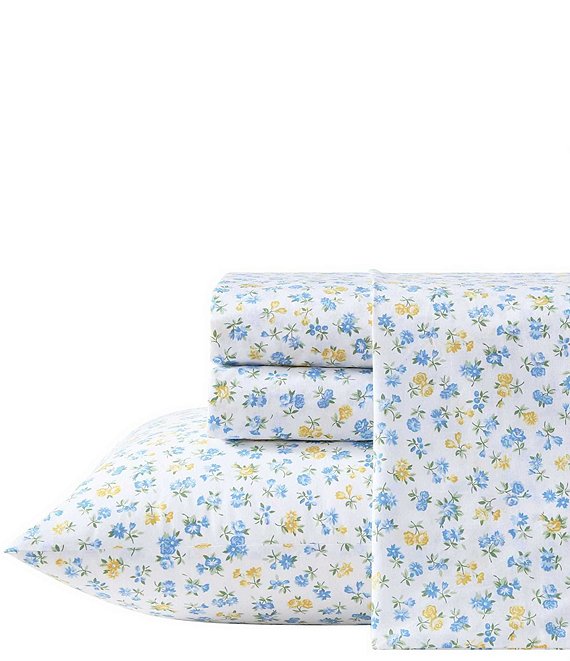 Laura Ashley Ditsy Floral Doodle Cotton Percale Sheet Set | Dillard's
