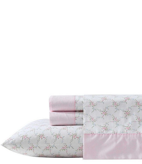 Laura Ashley Lynda Cotton Floral Percale Sheet Set | Dillard's