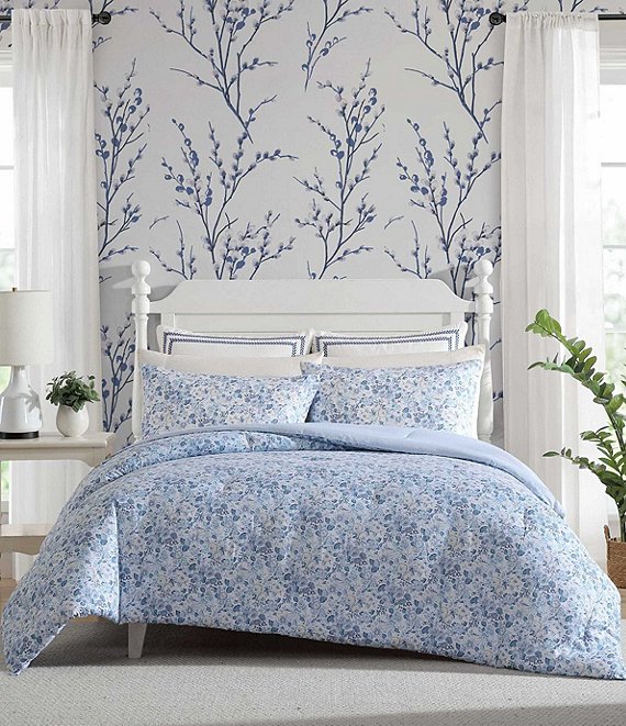 Laura Ashley Quartet Cotton Blend Cashmere Floral Reversible Comforter Mini Set