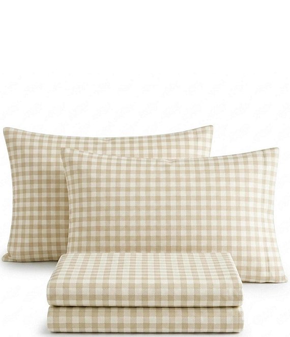 Laura Ashley Serendipity Gingham Cotton Flannel Sheet Set