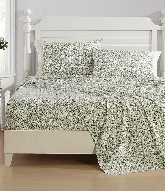 Laura Ashley Tierney Floral Cotton Percale Sheet Set
