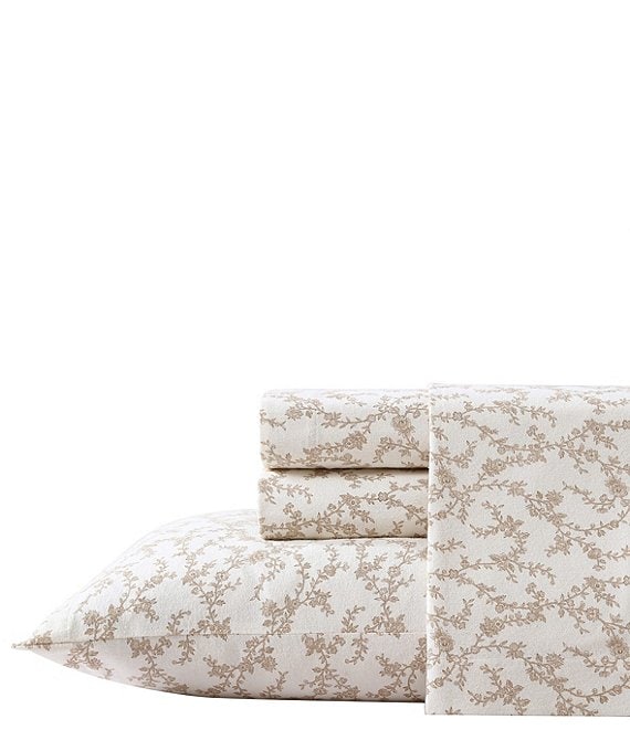Laura Ashley Victoria Flower Cotton Flannel Sheet Set | Dillard's