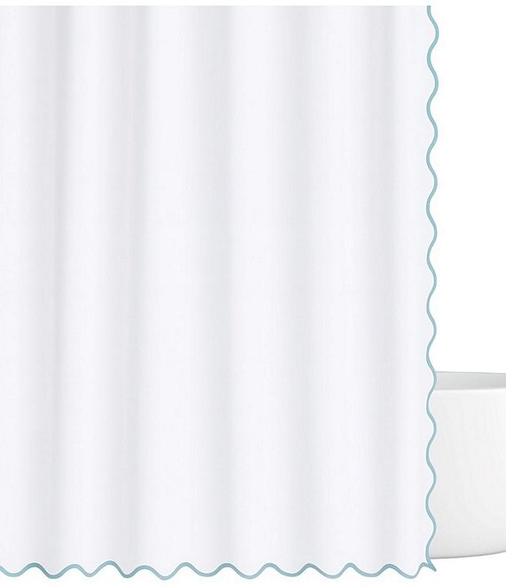 Laura Park Solid Scalloped Shower Curtain