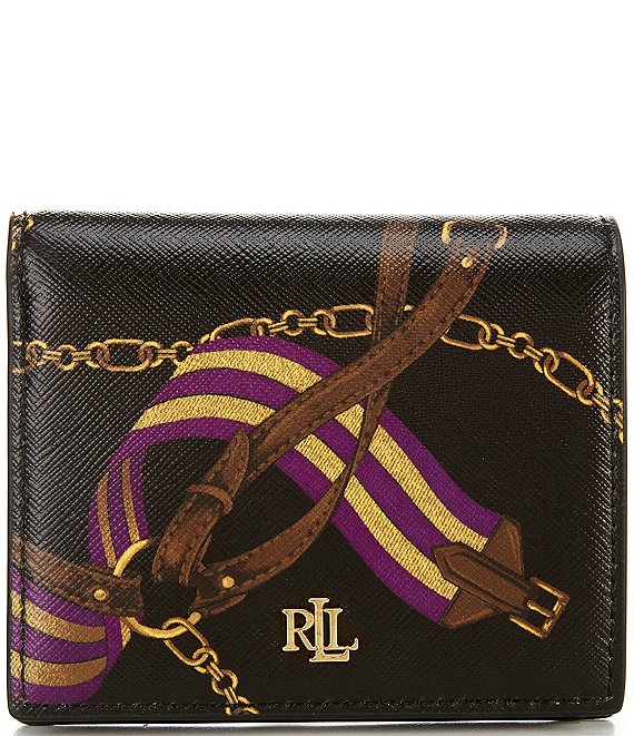 Lauren Ralph Lauren Belting-Print Leather Compact Wallet