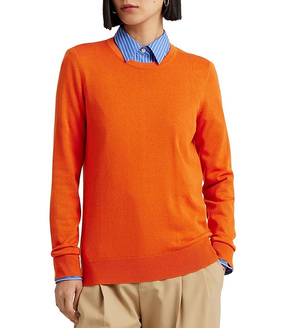 Crewneck Rib Sweater - Orange