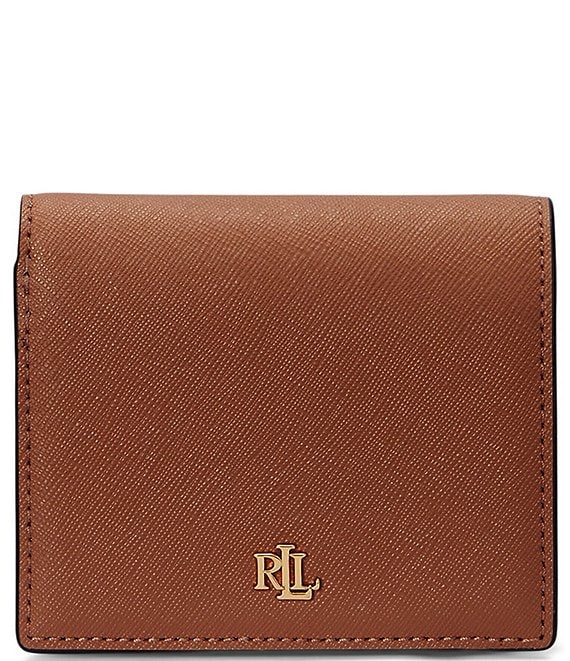 Lauren Ralph Lauren Crosshatch Leather Compact Bifold Wallet