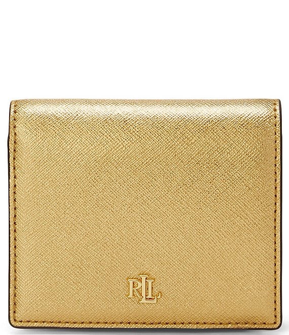 Lauren Ralph Lauren Crosshatch Leather Compact Bifold Wallet Dillard s