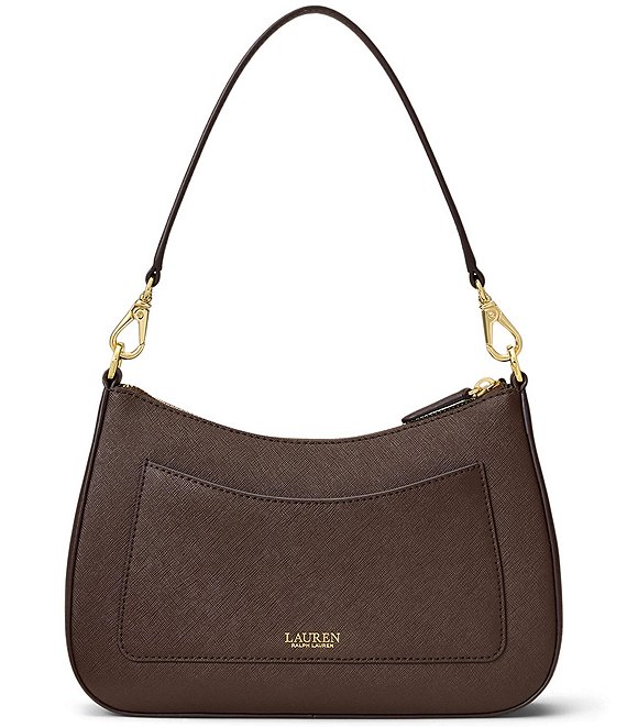Lauren Ralph Lauren Danni 26 Medium Crosshatch Leather Shoulder