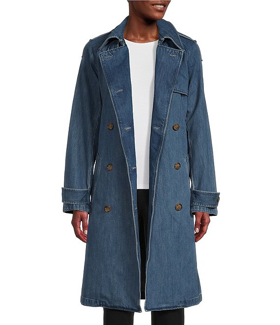 Lauren Ralph Lauren Denim Long Sleeve Trench Coat | Dillard's