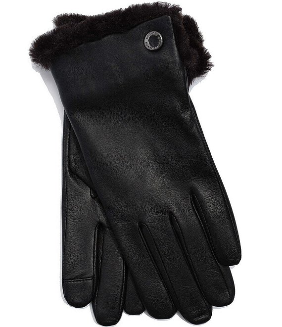 Lauren Ralph Lauren Faux Fur Lined Sheepskin Touch Gloves