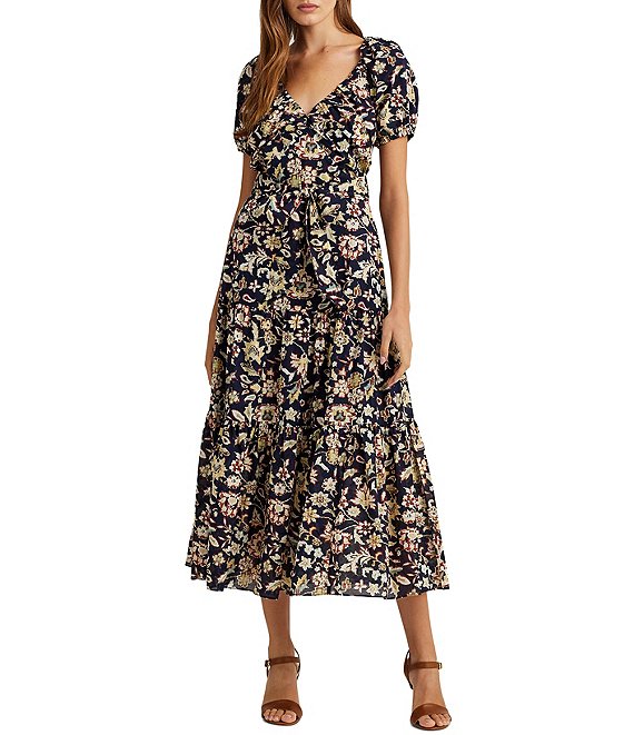 Buy English Rose Warm Cotton Flannel V-Neck Fit and Flare Midi Dress Online  at SeamsFriendly