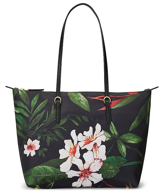 Lauren Ralph Lauren Floral Nylon Medium Keaton Tote Bag | Dillard's