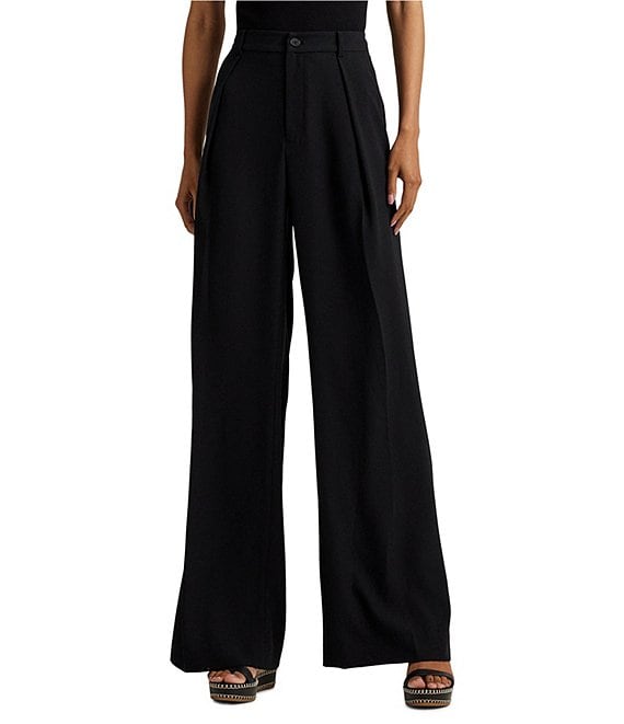 Lauren Ralph Lauren Georgette High Rise Wide Leg Pant