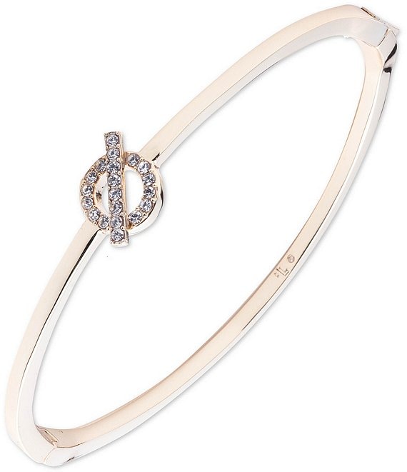 Lauren Ralph Lauren Gold Tone Crystal Pave Bangle Bracelet | Dillard's