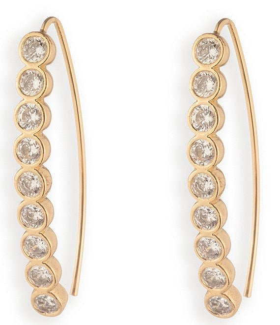 Lauren Ralph Lauren Gold Tone CZ Threader Earrings