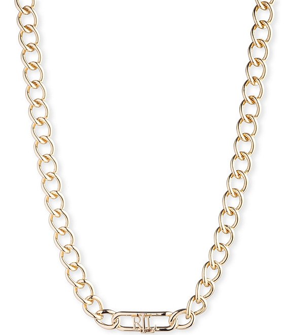 Lauren Ralph Lauren Gold Tone Logo Collar Necklace | Dillard's