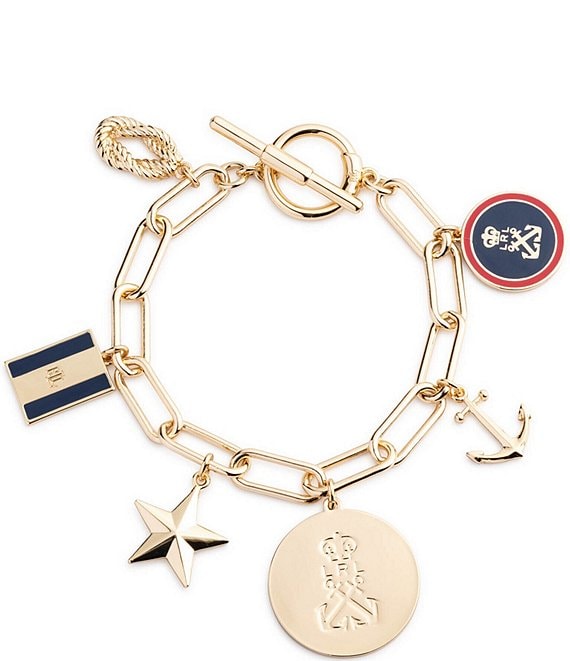 ブレスレット Lauren Ralph Lauren Gold-Tone Charm Flex Bracelet Gold-Tone Logo Flex Bracelet