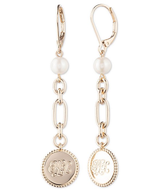 Louis Vuitton Monogram Hoop Pearl Gold Earrings