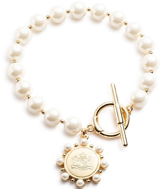 Lauren Ralph Lauren Gold Tone White Pearl Coin Flex Line Bracelet Dillard s