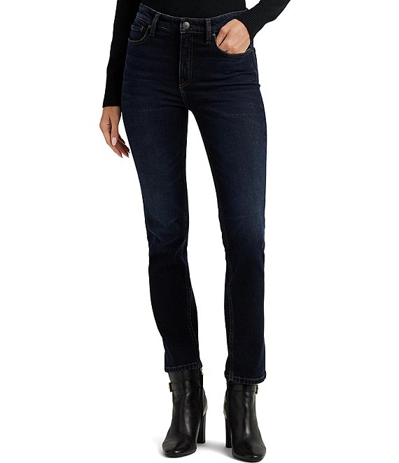 Lauren Ralph Lauren High Rise Ankle Straight Jeans | Dillard's