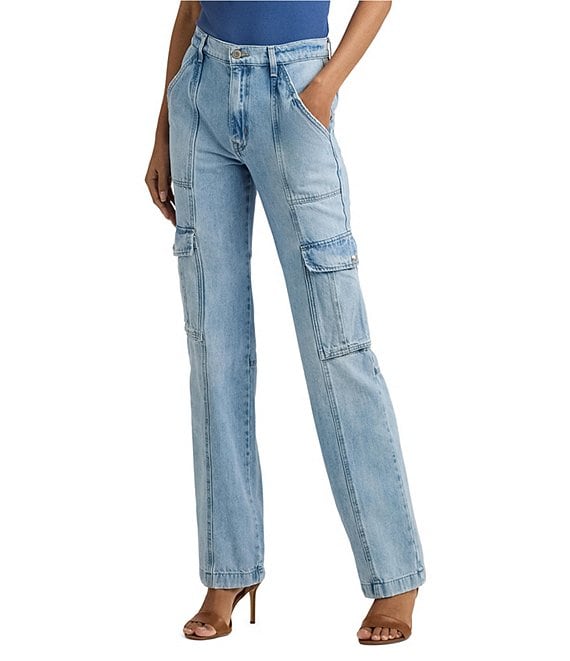 Lauren Ralph Lauren High Rise Straight Leg Cargo Jean | Dillard's