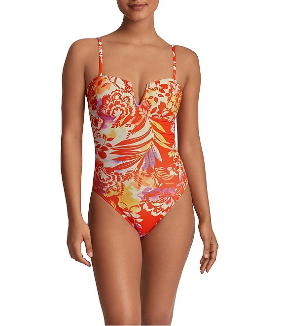 Lauren Ralph Lauren Island Breeze Wire U-Neck One Piece