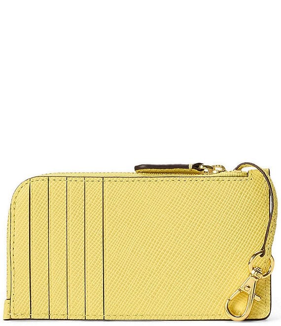 Lauren Ralph Lauren Embossed Leather L-Zip Card Case Keychain