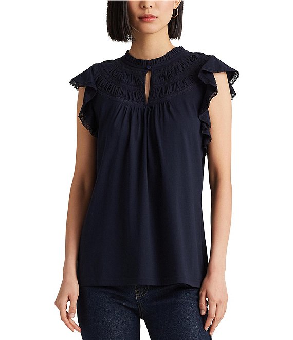 Lace blouses at on sale dillards