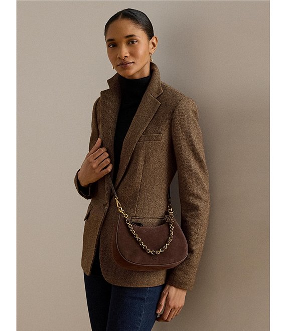 Lauren Ralph Lauren Marcy Suede Medium Zip Shoulder Bag | Dillard's