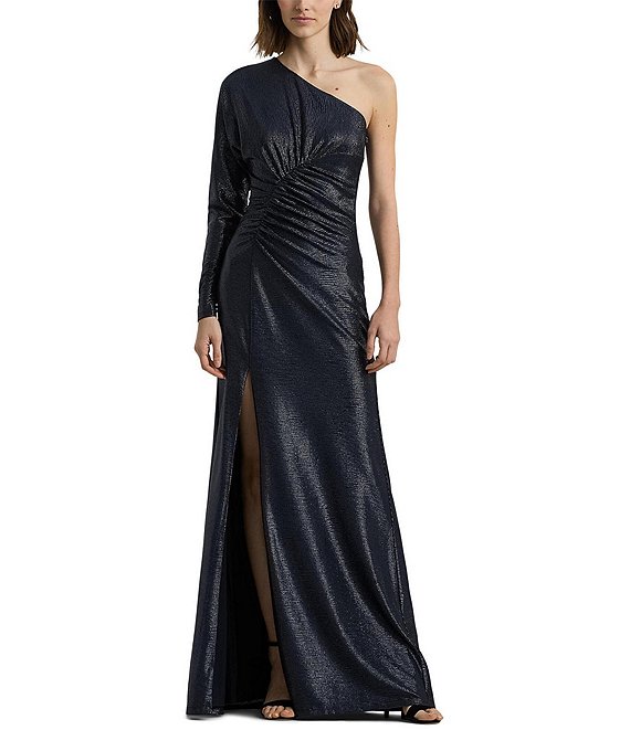 Ralph lauren shirred jersey gown best sale