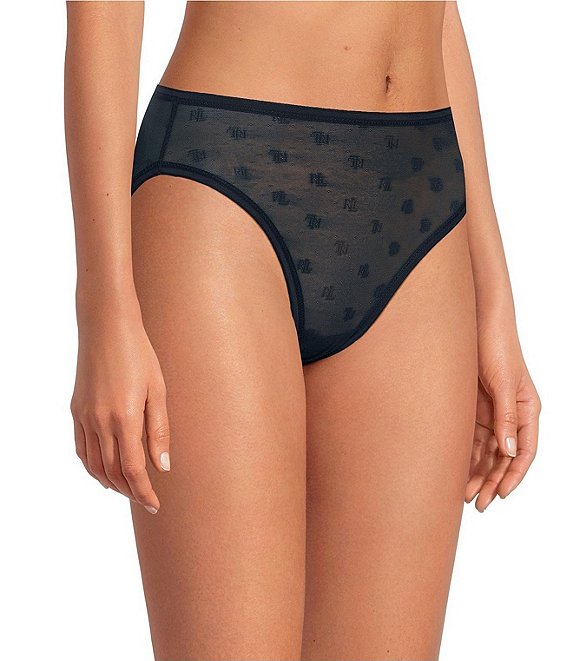 Lauren Ralph Lauren Monogram Sheer High Waisted Bikini Dillard s