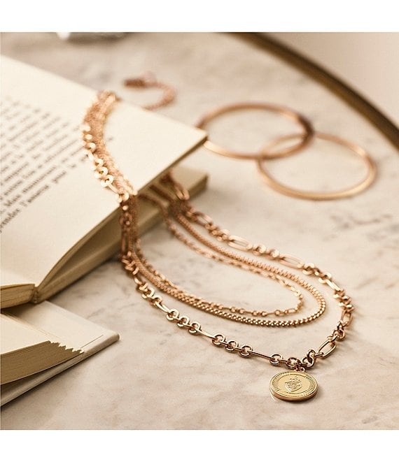 Lauren Ralph Lauren Chain Pendant Multi-Strand Layered Necklace