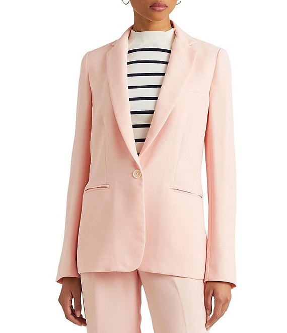 Lauren Ralph Lauren Notch Lapel Long Sleeve Blazer & Pleated Double Faced  Georgette Pants | Dillard's