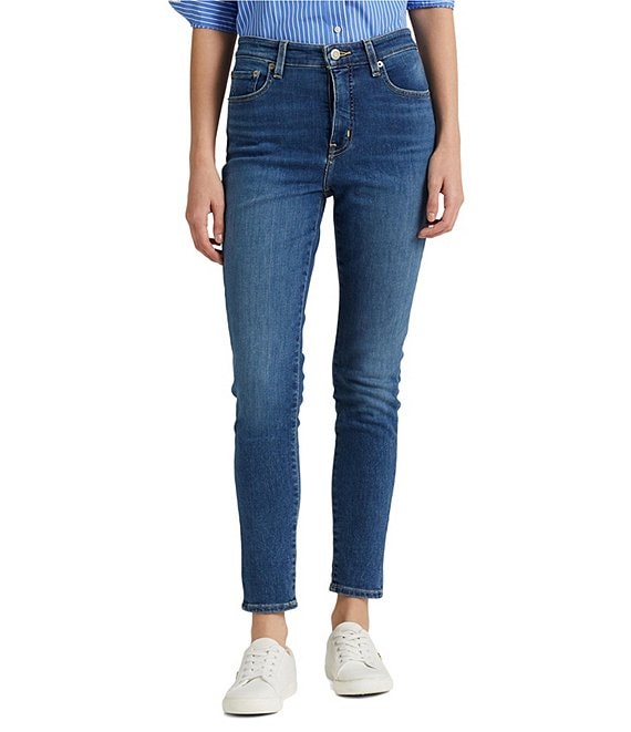 Lauren Ralph Lauren Petite Size High Rise Skinny Ankle Jeans | Dillard's