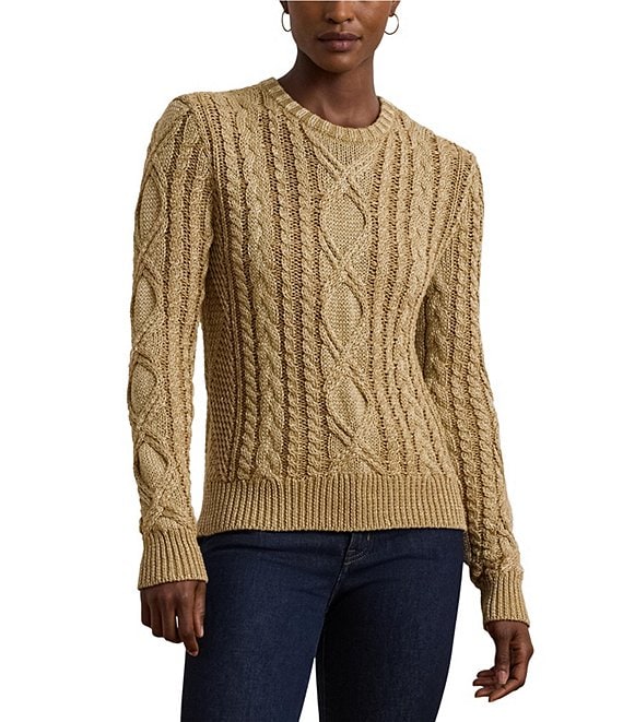 Ralph lauren gold metallic sweater best sale