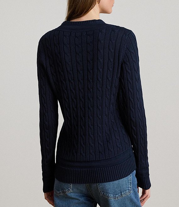 LAUREN RALPH LAUREN ニット Lauren Ralph Lauren Ribbed Knit V-Neck Long Sleeve Cricket Sweater