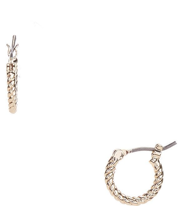 Color:Gold - Image 1 - Rope Huggie Earrings